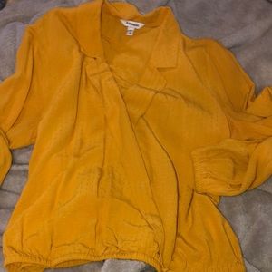 Mustard v neck blouse used once